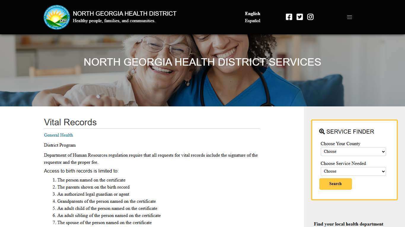 Vital Records - North Georgia Health District