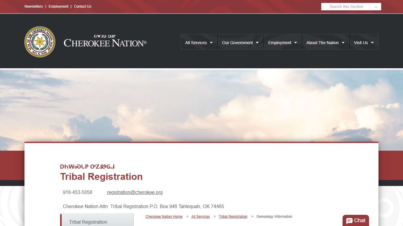 Cherokee Nation Tribal Registration